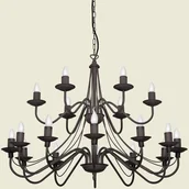 Lampy sufitowe - Aldex Żyrandol klasyczny 18pł RÓŻA Czarny 397S1 - miniaturka - grafika 1