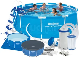 Bestway Basen ogrodowy stelażowy Steel Pro 366 x 100 cm 9w1 56418 - Baseny ogrodowe - miniaturka - grafika 2