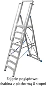 Drabiny - Krause Stabilo drabina z platformą i poręczami 10 stopni + rolki 127808 - miniaturka - grafika 1