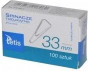 Spinacze i klipsy do papieru - Tetis Spinacze orkągłe trójkątne 33mm GS180-C 100 sztuk - miniaturka - grafika 1
