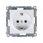 Gniazdka elektryczne - Kontakt Simon Simon 54 Gniazdo pojedyncze SCHUKO z/u 16A IP20 z przesłoną torów białe DGSz1CZ.01/11 WMDW-0311Sx-011 0001-00000-51174 [4351703] - miniaturka - grafika 1