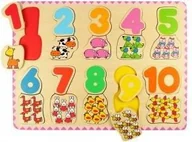 Zabawki interaktywne dla dzieci - Bigjigs Toys Puzzle - Zwierzątko z Cyferką BJ549 - miniaturka - grafika 1