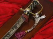 Repliki - broń - Płatnerze hiszpańscy POLSKA SZABLA HUSARSKA Z PALUCHEM BEZ POCHWY NA TABLO - miniaturka - grafika 1