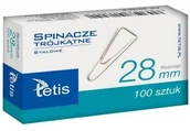 Spinacze i klipsy do papieru - Tetis Spinacz 28mm trójkątne 100 sztuk - miniaturka - grafika 1