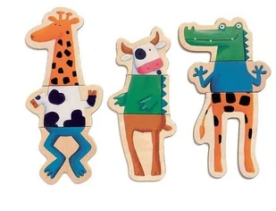 Djeco Puzzle drewniane Zabawki magnetyczne Zwierzątka 24 elementy DJ03111 - Zabawki interaktywne dla dzieci - miniaturka - grafika 2