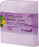 Inne akcesoria do pielęgnacji dzieci - T-tomi Myjki bambusowe do kąpieli 4 szt różowe - miniaturka - grafika 1