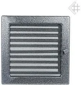 Akcesoria kominkowe - Kratki.pl Kratka kominkowa malowana czarno-srebrna 22x22 z żaluzją 6674-898A9_20 - miniaturka - grafika 1