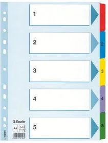 Esselte PRZEKłADKI KARTONOWE MYLAR A4 1-5 100160 - Przekładki do segregatorów - miniaturka - grafika 5