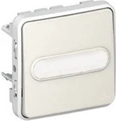 Wyłączniki światła i elektryczne - Legrand 069634 PLEXO Przycisk podświetlany przełączny z uchwytem etykiety BIAŁY/ - miniaturka - grafika 1