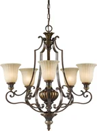 Lampy sufitowe - Elstead Lighting Lampa wisząca KELHAM HALL kol. BRĄZOWO-Złoto (FE/KELHALL5 UPLT) - Feiss - - miniaturka - grafika 1