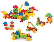 Zabawki konstrukcyjne - Mario-Inex Klocki Konstrukcyjne Wafle Mix 150el - miniaturka - grafika 1