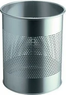 Kosze biurowe - Durable Kosz na śmieci okrągły metalowy 15l perforacja 165mm srebrny - miniaturka - grafika 1