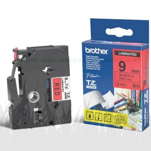 Brother Taśma TZe-421 BLACK on RED 24inks 9mm - Etykiety do drukarek - miniaturka - grafika 3