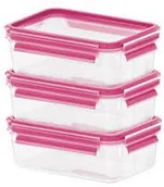 Pojemniki kuchenne - Emsa Zestaw pojemników 3 x0,55 L różowy Clip & Close 515582 - miniaturka - grafika 1