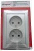 Gniazdka elektryczne - Legrand Gniazdo ścienne VALENA Podwójne moduł z/u 770278 aluminium - miniaturka - grafika 1