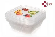 Pozostałe akcesoria kuchenne - Quiselle FRESH pojemnik kwadratowy O,5L kpl. 3szt. 448628 - miniaturka - grafika 1