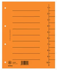 Donau Przekładka karton, A4, 235x300mm, 1-10, 1 karta, pomarańczowa 8610001-12 - Pudła i kartony archiwizacyjne - miniaturka - grafika 3