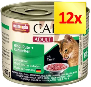 Animonda Carny Adult 6 x 200 g Wołowina kurczak i serca kacze - Mokra karma dla kotów - miniaturka - grafika 2