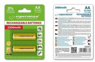 Esperanza 2000mAh 2 szt AA Żółte EZA103Y (EZA103Y) - Ładowarki i akumulatory - miniaturka - grafika 2