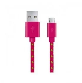 Esperanza Kabel USB Micro USB - USB A1 m Różowo-zielony EB175PG (EB175PG - 5901299916513) - Kable USB - miniaturka - grafika 3
