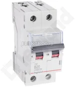 Bezpieczniki elektryczne - Legrand 403388 WYŁĄCZNIK NADPRĄDOWY S 302 2P B 20A 6000A SERII TX3 - miniaturka - grafika 1