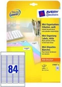 Etykiety do drukarek - Avery Zweckform Mini Etykiety białe; A4 25/op., 46 x 11,1 mm, białe - miniaturka - grafika 1