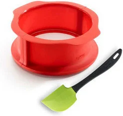 Lekue Tortownica DUO z talerzem, czerwona 15 cm 2412515R01M017 - Pozostałe akcesoria kuchenne - miniaturka - grafika 2