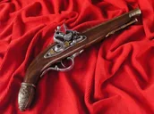 Repliki - broń - WŁOCHY BOGATO ZDOBIONY NIEMIECKI PISTOLET SKAŁKOWY - miniaturka - grafika 1