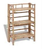 Donice - vidaXL Trójpoziomowy, bambusowy stojak na rośliny - miniaturka - grafika 1