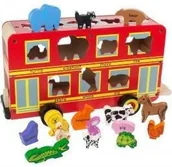 Klocki - Bigjigs Toys Czerwony autobus BJ650 - miniaturka - grafika 1