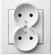 Gniazdka elektryczne - Ospel Gniazdo ścienne SONATA Podwójne z uziemieniem biały - miniaturka - grafika 1
