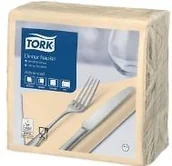 Folia, papier śniadaniowy, serwetki - Tork piaskowa serwetka obiadowa, składane w 1/4 (cena za 1200 szt.) 477583 - miniaturka - grafika 1