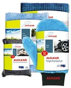 Środki do podłóg i mebli - ALCLEAR 8201000 profesjonalny samochodowy zestaw pielęgnacyjny, 4-częściowy: ręcznik osuszający, dwustronna ściereczka uniwersalna, rękawiczka do obręczy kół oraz gąbka samochodowa Microcar - miniaturka - grafika 1