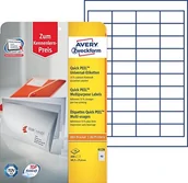 Etykiety do drukarek - Avery Zweckform etykiety adresowe 6126 (A4, matowa, 400 etykiet, 48,5 X 25,4 MM) 10 arkuszy papieru Biały 4004182061268 - miniaturka - grafika 1