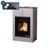 Kominki wolnostojące - HS Flamingo Aquaflamm Vario z wymiennikiem SAPORO 11/5 kW szary + regulac - miniaturka - grafika 1