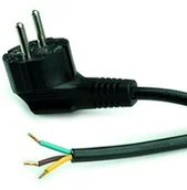 Kable USB - Rotronic ROLINE gniazdo schuko przewód zasilający, 230 Vac, otwarty koniec, czarny, czarny 3 m - miniaturka - grafika 1