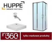 Kabiny prysznicowe - Huppe Ena kabina prysznicowa 80x80 + brodzik Kaldewei SP-5 + syfon (120301069321 in.000K860 - miniaturka - grafika 1