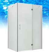 Kabiny prysznicowe - Omnires Manhattan Lux 90x100 szkło przejrzyste + brodzik ADC91XLUX/3.068 - miniaturka - grafika 1