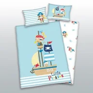 Pościel dla dzieci - Herding Pościel bawełniana 100x135 Piraci Mali 7499 Statek do łóżeczka - miniaturka - grafika 1