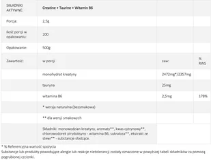 OstroVit Creatine - 500g - Orange - Kreatyna - miniaturka - grafika 3