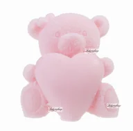 Kremy i maski do rąk - LaQ LaQ - Happy Soaps - Naturalne mydełko glicerynowe - RÓŻOWY DUŻY MIŚ Z SERCEM LQRDMZS - miniaturka - grafika 1