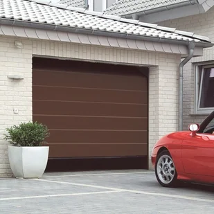 Brama garażowa segmentowa 2500 x 2125 mm brąz L z napędem Isomatic - Bramy garażowe - miniaturka - grafika 2