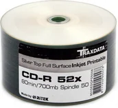 Nośniki danych - TraxData CD-R 700MB 52x do Tak 50 szt Silver FullFace Printable 9 (901OEDRPSN002) - miniaturka - grafika 1