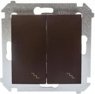 Wyłączniki światła i elektryczne - Kontakt SIMON Łącznik schodowy podwójny z podświetleniem brąz mat DW6/2L.01/46 - miniaturka - grafika 1