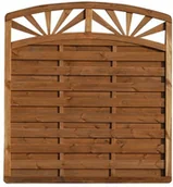 Ogrodzenia - Płot z łukiem Sunset 180 x 180 cm impregnowany brązowy - miniaturka - grafika 1