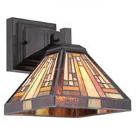 Lampy ścienne - Elstead Lighting Kinkiet LAMPA ścienna QZ/STEPHEN1 Elstead szklana OPRAWA witrażowa multi - miniaturka - grafika 1