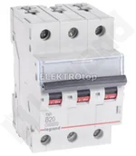 Bezpieczniki elektryczne - Legrand WYŁĄCZNIK NADPRĄDOWY S 313 3P B 20A 10000A SERII TX3 404127 - miniaturka - grafika 1