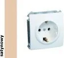 Gniazdka elektryczne - Kontakt Simon Gniazdo ścienne Basic z/u Schuko (moduł) BMGSz1.01/29 satynowy - miniaturka - grafika 1