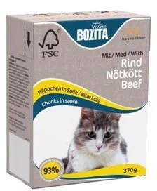 Bozita z Wołowiną kawałki w sosie Kartonik 370g NBOZ3944 - Mokra karma dla kotów - miniaturka - grafika 2