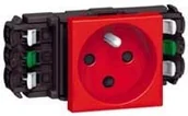 Gniazdka elektryczne - Legrand Mosaic - Gniazdo do kanałów DLP 2P+Z z blokadą/zaciski śrubowe czerwone - miniaturka - grafika 1